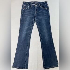 Miss Chic bootcut Jeans women’s Size 9 Dark Wash Denim With Rhinestones B-2